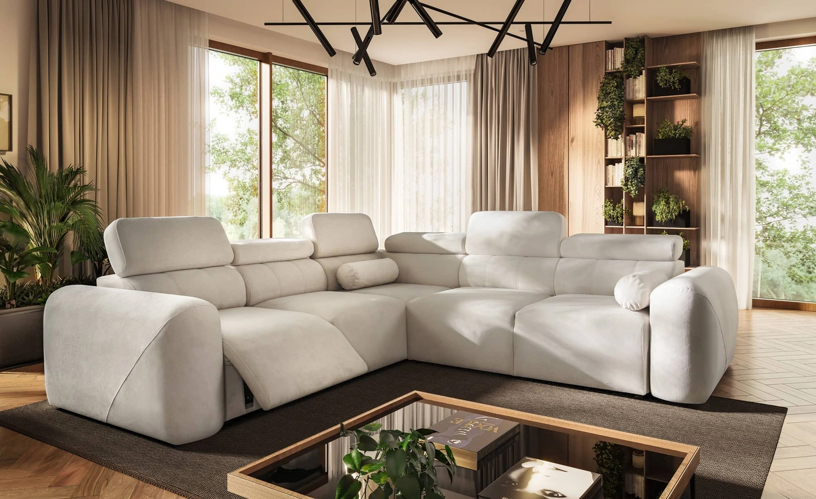 Narożnik z funkcją spania Cantare III Lux Narożniki do salonu Nowoczesne narożniki rozkładane do pokoju dziennego