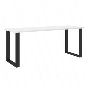 Stół Taunton 185x67 cm biały / czarny prosta forma mebla wzbogacona o stylowe czarne nogi w stylu loftowym blat odporny na rozlanie cieczy
