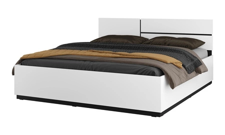 Łóżko Cross 180x200 cm białe idealne łóżko z pojemnikiem do stylowej sypialni z wysokim zagłówkiem