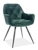 Krzesło tapicerowane Cherry 43x45 cm zielone nowoczesne oraz funkcjonalne krzesło kubełkowe z metalowymi nogami 