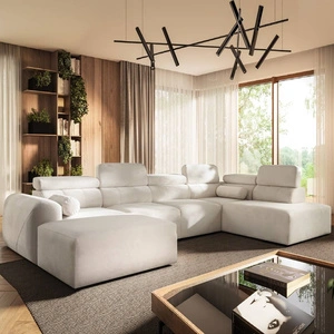 Narożnik z funkcją spania Cantare VI kremowy lewostronny wygodny narożnik o niebanalnym designie doskonale odnajdzie się w salonie