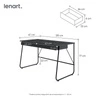 Biurko Match 135 cm czarne idealne biurko z szufladami do domowego biura lub pokoju nastolatka designerska metalowa podstawa