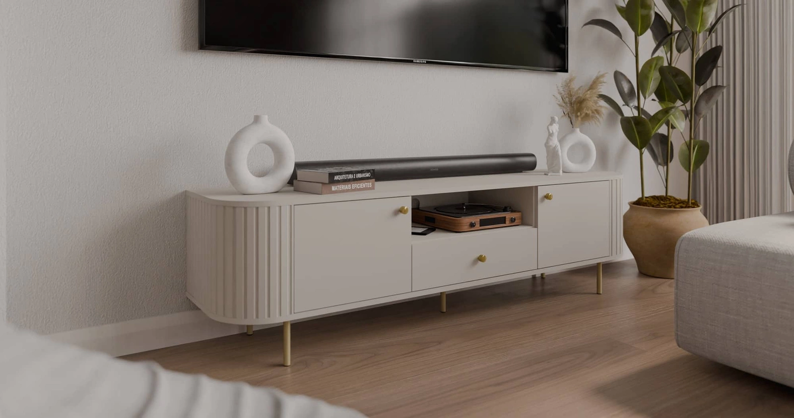 Szafka RTV Ovalio Szafka pod telewizor do salonu Szafki RTV industarialne