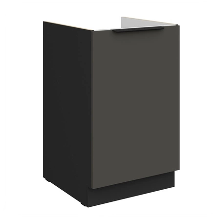 Zestaw mebli kuchennych Aversa Bl 390 cm stylowe szafki kuchenne z frontami wykonanymi w technologii anti fingerprint metalowe uchwyty