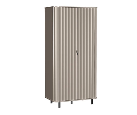 Szafa Novado 98 cm clay grey nowoczesny design mebla drzwi szafy z dekoracyjnym pionowym frezowaniem metalowe uchwyty krawędziowe 