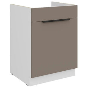 Szafka kuchenna pod zlewozmywak z szufladą Fiuggi Wh 60 ZL 1S BB fronty szafki kuchennej wykończone w technologii anti fingerprint