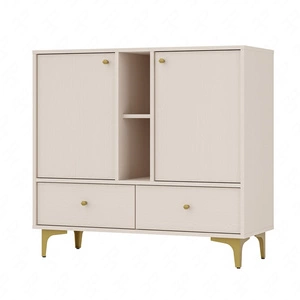 Komoda z szufladami Kioto I 100 cm beżowa nowoczesny design metalowe dodatki w kolorze złotym komoda o oryginalnej stylistyce