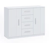 Komoda z szufladami Rico 120 cm biała funkcjonalny mebel w ponadczasowym designie idealna komoda do sypialni lub salonu