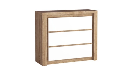 Komoda z szufladami Livinio 114 cm dąb ribbeck / biały połysk nowoczesny design komoda wzbogacona o funkcjonalne oświetlenie LED