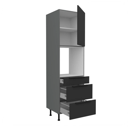 Słupek kuchenny Alatri Ant 60 DPS-215 3S 1F szafka z szufladami do zabudowy piekarnika fronty wykonane w technologii anti fingerprint