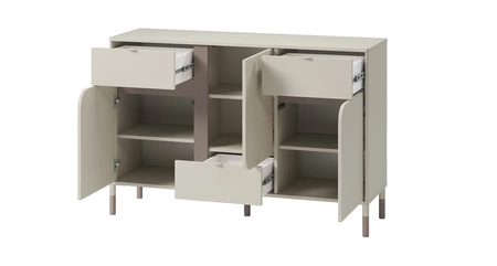 Zestaw mebli Harmony beżowy / truflowy modny zestaw mebli do pokoju nastolatki oryginalne bryły w stonowanej kolorystyce