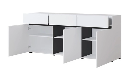 Komoda z szufladami Cross 180 cm biała stylowy design komody do salonu prosta forma w nowoczesnym wydaniu