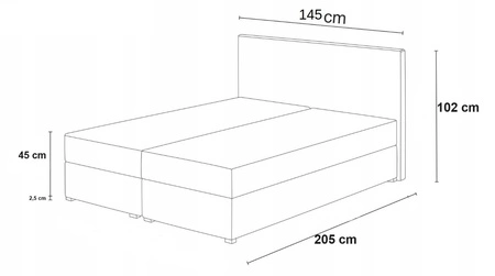 Łóżko kontynentalne Luton 140x200 jasny brąz w nowoczesnym skandynawskim stylu z charakterystycznym zagłówkiem