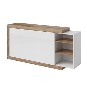 Komoda Sintra 180 cm dąb samdal / biały połysk oryginalny design idealna komoda do wnętrz w stylu skandynawskim system push to open