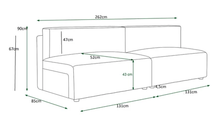 Kanapa rozkładana Brandon XL czarna nowoczesny design i szeroka funkcjonalność trójwymiarowa tkanina o wyrazistych prążkach