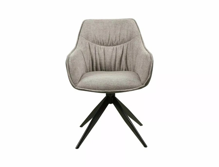 Krzesło tapicerowane Sempre szare / szara ekoskóra nowoczesne krzesło obrotowe z metalowymi nogami stylowe krzesło kubełkowe