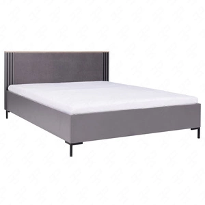 Łóżko Estan 160x200 cm antracyt idealne łóżko do sypialni obrzeża wykończone okleiną ABS designerski tapicerowany zagłówek