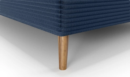 Łóżko kontynentalne Totti 90x200 niebieskie stylowe łóżko z pojemnikiem na pościel trójwymiarowa tkanina o wyrazistych prążkach