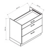 Szafka kuchenna stojąca pod płytę grzewczą Zova D90 PC S/3 biała szafka kuchenna z szufladami odporna na uszkodzenia frezowane uchwyty