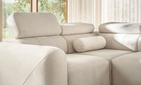 Narożnik z funkcją spania Cantare IV szary popiel prawostronny starannie wykonany narożnik do salonu zapewnia komfort i wygodę