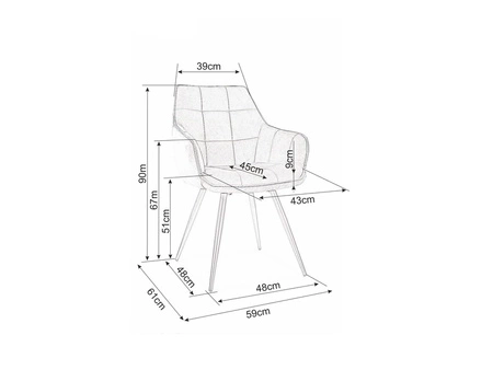 Krzesło tapicerowane Lilia granatowe nowoczesne oraz funkcjonalne krzesło kubełkowe z metalowymi nogami