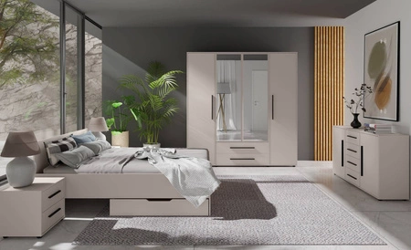 Komoda z szufladami Maxione 99 cm beżowa minimalistyczny design klasyczna forma idealna komoda do salonu lub pokoju dziennego