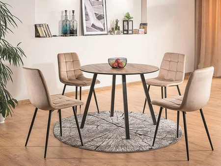 Krzesło tapicerowane Lima 41x45 cm czarne stylowe oraz funkcjonalne krzesło z metalowymi nogami