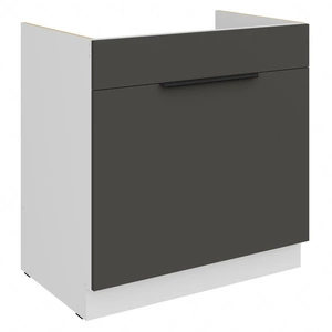 Szafka kuchenna pod zlewozmywak z szufladą Aversa Wh 80 ZL 1S BB fronty szafki kuchennej wykończone w technologii anti fingerprint