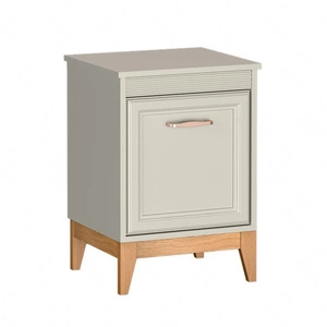 Szafka nocna Windsor beżowy / dąb klasyczny design doskonała szafka do sypialni stabilna drewniana podstawa subtelne frezowania