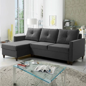 Narożnik z funkcją spania Terni grafitowy lewostronny praktyczny i funkcjonalny narożnik wyposażony w pojemne pojemniki na pościel