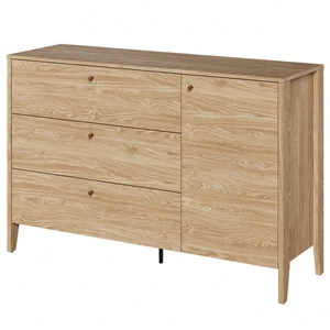 Komoda z szufladami Cozy 136 cm dąb olejowany klasyczny design komody do sypialni niewielkie uchwyty o ciekawym wykończeniu