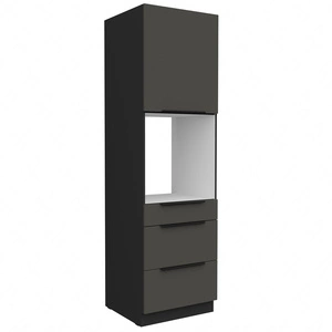 Słupek kuchenny Aversa Bl 60 DPS-210 3S 1F szafka z szufladami do zabudowy piekarnika fronty wykonane w technologii anti fingerprint