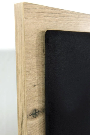 Zestaw mebli do sypialni Cali dąb artisan / czarny wygodne łóżko z pojemnikiem na pościel ozdobne lamele