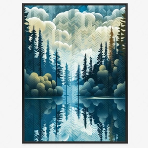 Plakat abstrakcyjny krajobraz 70x100 plakat w ramie precyzyjny wydruk ze stylową grafiką doskonała dekoracja do salonu lub sypialni