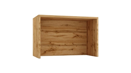 Wyspa kuchenna Mina 127 cm dąb złoty / czarny wolnostojąca wyspa kuchenna w stylu nowoczesnym szafki z koszem cargo