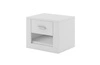 Szafka nocna Arti biała elegancka szafka z szufladą do sypialni funkcjonalny mebel w ponadczasowym designie