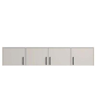 Nadstawka do szafy Caspe 200 cm beżowa nowoczesny design wykończenie ABS oraz aluminiowe uchwyty
