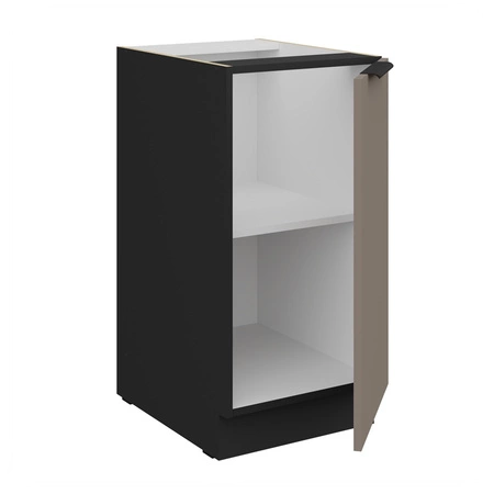 Zestaw mebli kuchennych Fiuggi Bl 390 cm stylowe szafki kuchenne z frontami wykonanymi w technologii anti fingerprint metalowe uchwyty