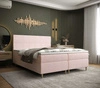 Łóżko kontynentalne Bing 140x200 pudrowy róż w nowoczesnym skandynawskim stylu z charakterystycznym wezgłowiem