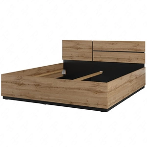 Łóżko Cross 180x200 cm dąb wotan idealne łóżko do stylowej sypialni z wysokim zagłówkiem