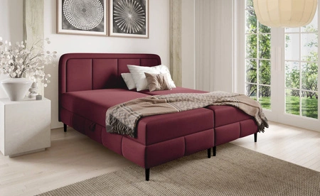 Łóżko kontynentalne Monte 120x200 bordowe designerskie łóżko z pojemnikami na pościel doskonałe do sypialni i pokoju młodzieżowego