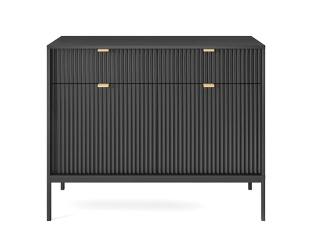 Komoda z szufladami Lovro 104 cm czarna nowoczesny design zachwyci miłośników wyrazistych wnętrz