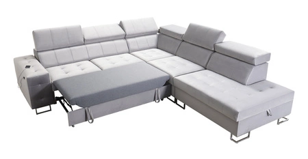 Narożnik z funkcją spania Hampton IX czarny prawostronny stylowy i nowoczesny design narożnika idealny mebel do każdej aranżacji