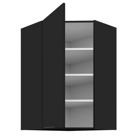 Szafka kuchenna narożna wisząca Black 60x60 GN-90 1F metalowy uchwyt krawędziowy szafka odporna na działanie wilgoci i uszkodzenia
