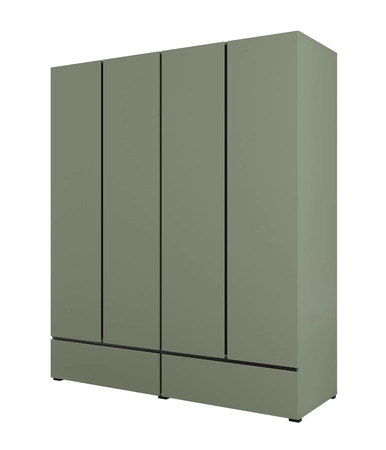 Zestaw mebli do sypialni Cross zielony eleganckie i uniwersalne meble do sypialni geometryczny kształt pojemne szuflady