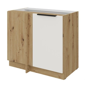 Szafka kuchenna narożna dostawiana Corato Ar 105 ND 1F BB lewa fronty szafki kuchennej wykończone w technologii anti fingerprint