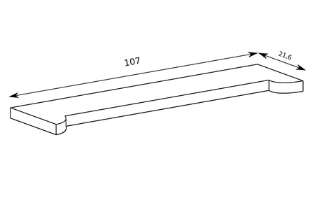Półka Dallas 107 cm dąb truflowy oryginalny design praktyczna półka na ścianę do salonu jadalni lub pokoju dziennego