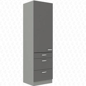 Słupek kuchenny Grey 60 DKS-210 3S 1F szafka z szufladami odporna na parę wodną wysoką temperaturę i rozlane ciecze