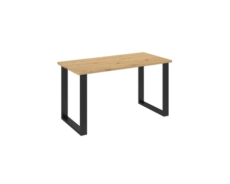 Stół Taunton 138x67 cm dąb artisan / czarny prosta forma mebla wzbogacona o stylowe czarne nogi w stylu loftowym blat odporny na rozlanie cieczy