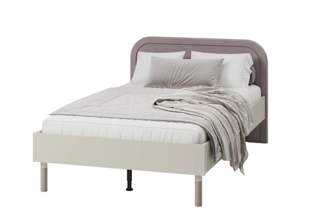 Łóżko Harmony 120x200 cm beżowy / truflowy wygodne łóżko do pokoju młodzieżowego lub dziecięcego miękki tapicerowany zagłówek